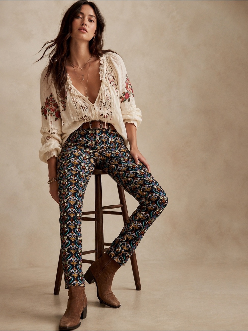 Anthropologie Pilcro and the Letterpress Printed Corduroy Skinny Pants Size 27